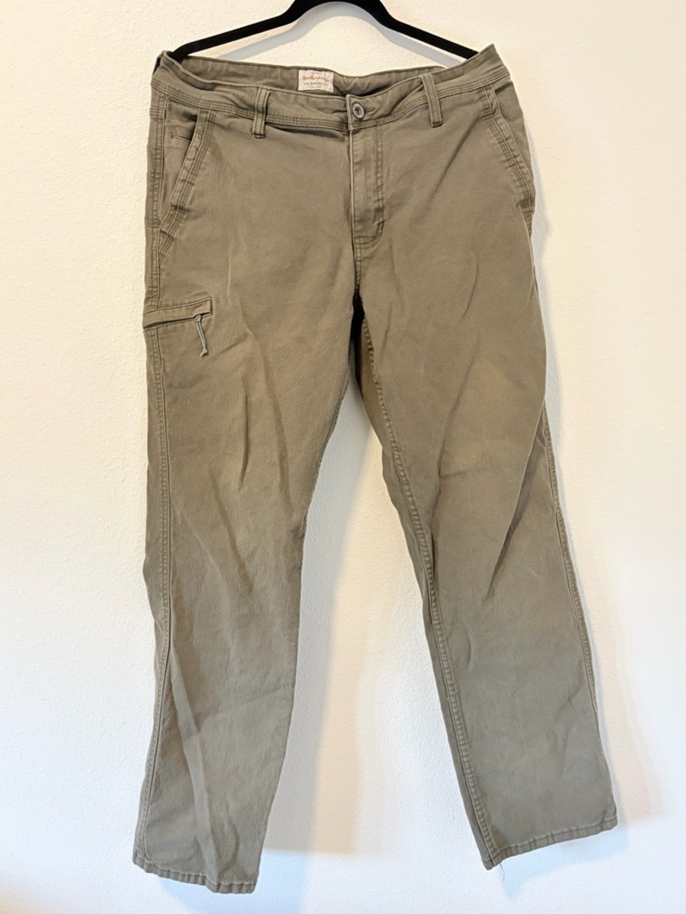 Weatherproof Vintage Relaxed Fit Utility Pants 34x32 Olive Green Canvas Stretch